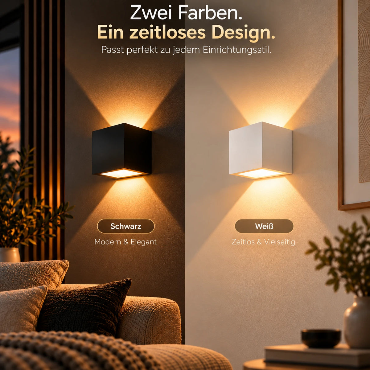 LUMERA Cube – Kabellose LED-Wandleuchte mit Magnetbefestigung & Akku