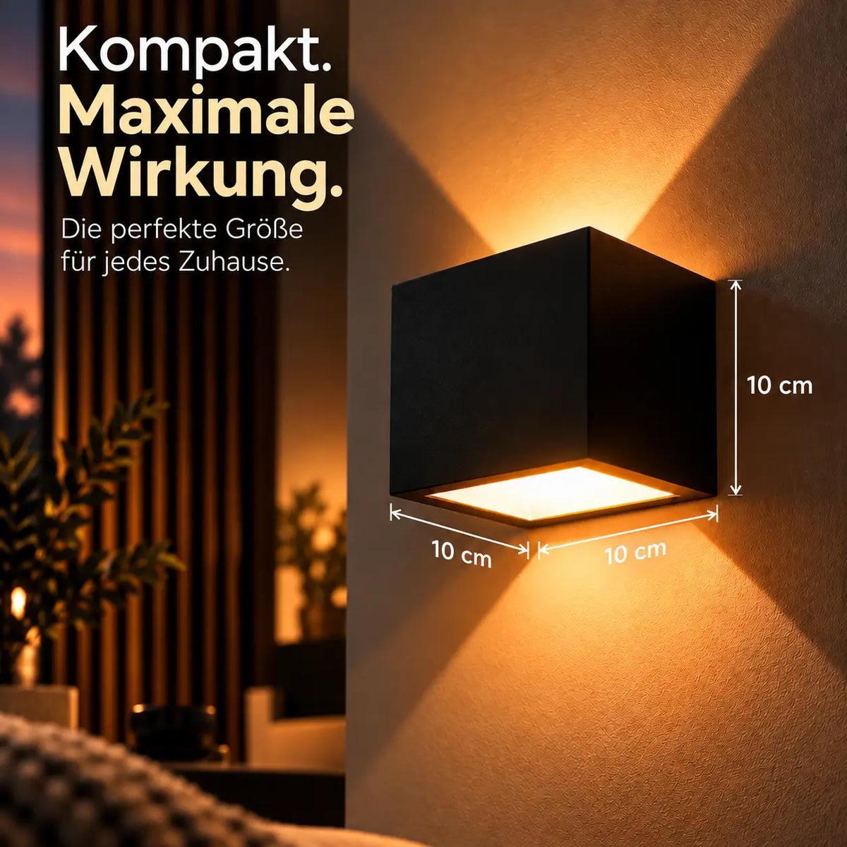LUMERA Cube – Kabellose LED-Wandleuchte mit Magnetbefestigung & Akku